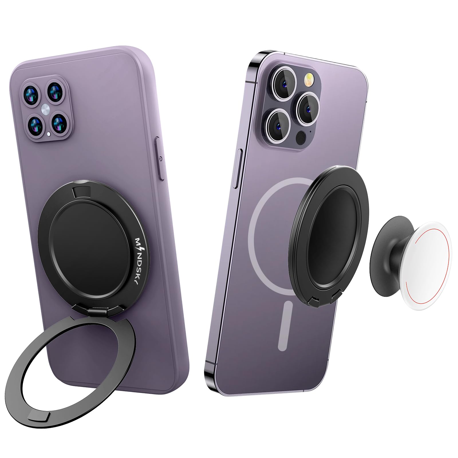 Photo 1 of Magnetic Phone Ring Holder for Mag-Safe,Compatible iPhone 16 Pro Max 15/14/13/12 Series,Android(Comes with 1 Magnetic Ring) Adapt to pop-Socket?Black?