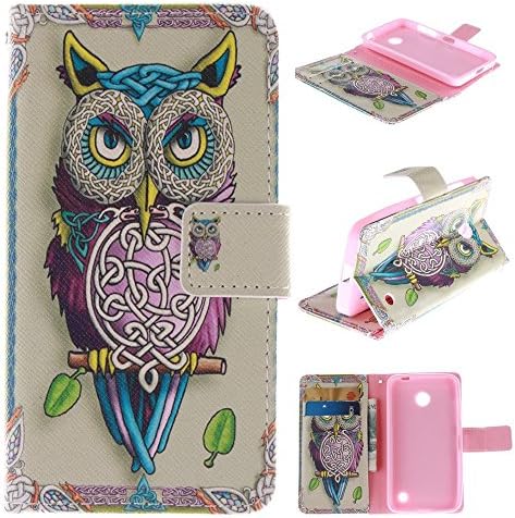 635 Case Nokia 635 Case Nokia 635 Kickstand Case,Bat King Big Eyes Owl Pattern Premium Leather Wallet Flip Kicstand Case Cover With Magnetic Closure For Nokia Lumia 635