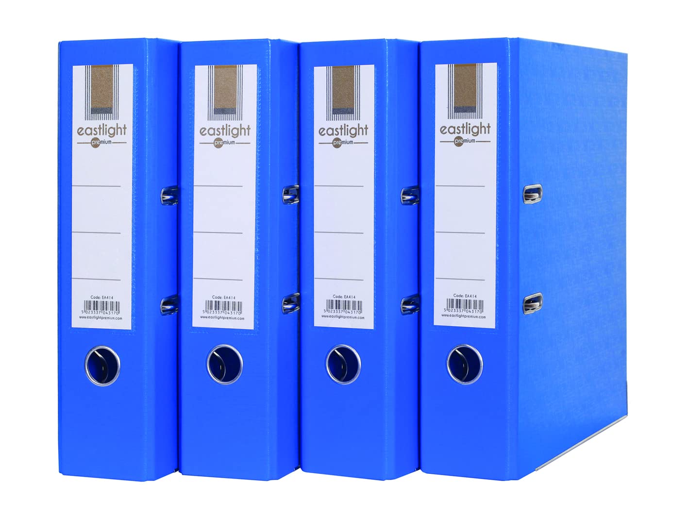 Eastlight A4 Extra Strong Blue Lever Arch Files Plastic on Board Folder Document Storage, 70mm Spine (Pack of 4)