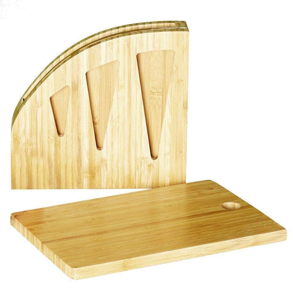 Bamboo Knife Block with Chopping Board - for The Chopaholic Oriental 3 Piece Knife Set | Elegant, Practical & Durable | from Jean Patrique