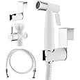 Purrfectzone Bidet Sprayer for Toilet, Bidet Sprayer for Feminine Wash, Premium Stainless Steel Jet Spray for Toilet, Wall-Mounted or Toilet Tank Mounted - White/Chrome