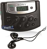 Sony SRF-M37 Walkman Portable AM/FM Radio Digital Tuner with In-Ear Headphones Stereo Earbuds, Black (SRFM37/B)