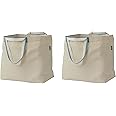 I-K-E-A Foldable SPIKRAK Shopping Bags, Reusable Grocery Tote Bag Lightweight Strong & Durable Cotton Natural 13 Gallon, Large 2 Pack, Medium