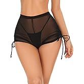 Kepblom Women's Sheer Shorts : Sexy Mesh Cover Up Shorts