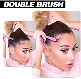 Qufiiry 3-Piece Hair Slick-Back Brush Set Pink – Edges & Teasing Brush view 4