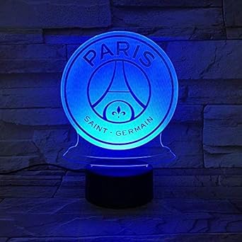 Led Night Light Fc Paris Saint Germain Football Club 3d Illusion Kids Children League 1 Football Logo Psg Night Lamp Table Lamp 1 1 Amazon Co Uk Lighting