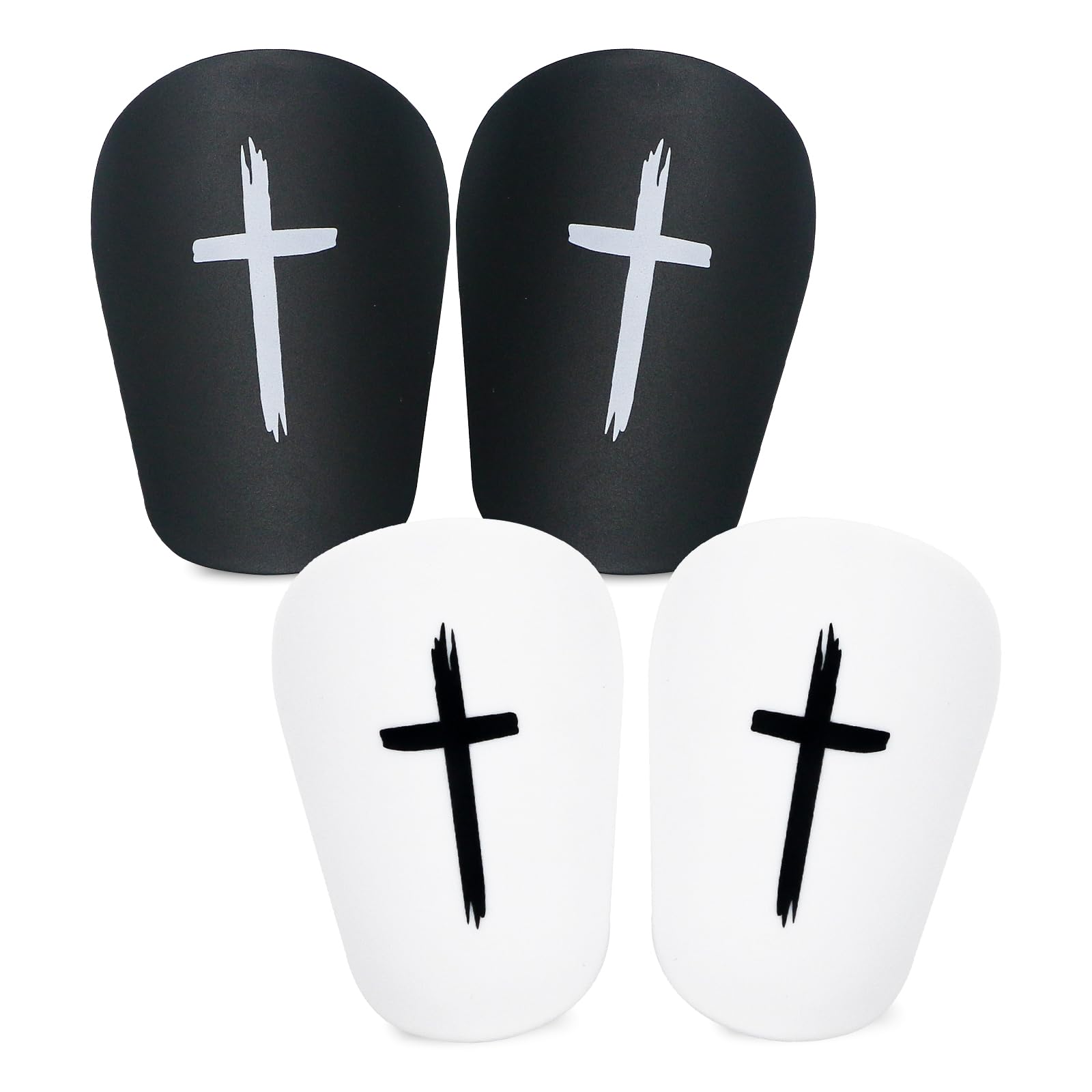 Photo 1 of 2 Pairs Mini Soccer Shin Guards for Kids Youth & Adults - Ultra Lightweight Small Shin Pads, Comfortable Fit for Football, Indoor Soccer, Training (3.15" x 1.97")