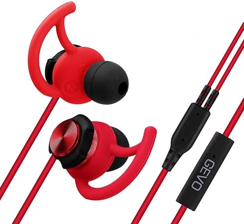Amazon Co Jp イヤホンgevo スポーツ ランニング イヤホン 低音 カナル型 高遮音性ipx4防汗 外れにくい ヘッドホン ハンズフリー通話 外部ノイズ遮断 有線イヤホン 一年保証 メーカー直販 赤い 家電 カメラ