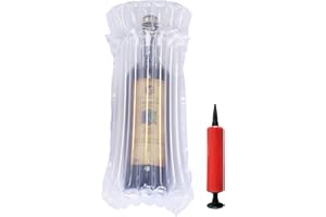 STNTUS INNOVATIONS Wine Bottle Protector, 15 Pack Bubble Cushion Wrap Sleeves for Luggage, Airplane Travel, Transport, Safety Shipping, Inflatable Air Filled Packaging Bags with Pump.