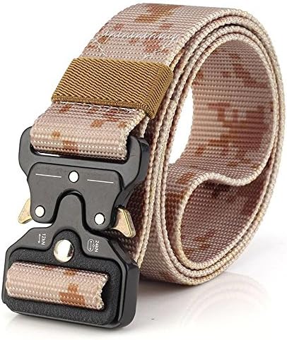 XMSS Tactical Belt Heavy-Duty Adjustable Military Style Nylon Belts With Cobra Buckle (One size, Desert Camouflage)