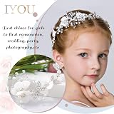 IYOU Princess White Flower Headpiece Pearl Crystal Bridal Wedding Hair view 4
