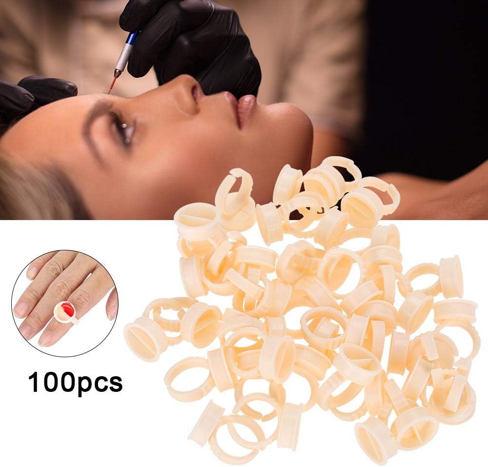 100Pcs Disposable Eyebrow Tattoo Ring Ink Cup Microblading Pigment Pallet Glue Holder Permanent Eyelash Extensions Rings(L) - Image 5