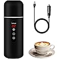 Electric Travel Kettle,12V/24V Car Coffee Warmer Kettle,Portable Hot Water Boiler,Small Hot Water Heater with Built-in Magnetic Induction Stirring