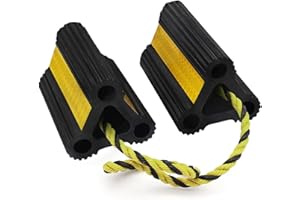 Vacallity Wheel Chocks for RV Trailer Car Truck, Upgrade Rubber Wheel Chocks with Rope Easy to Use,Camper Travel Chock Blocks Wheel Immobilizers & Chocks (6.2" 1pair)