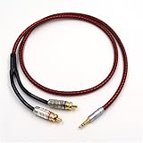Primeda Audiophile Audio Cable Stereo 3.5mm Male to 2 RCA Male Red for Smartphone, MP3,CD, Tablets, Speakers,Home Theater,HDTV (Straight 3.5mm (6 Feet))