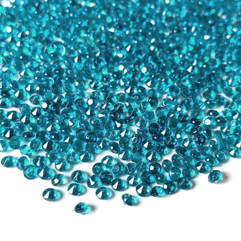 10,000 Scatter Crystals Wedding Rhinestone 2.5mm Gem Beads Diamante Acrylic Stones Table Confetti Centrepiece Decorations Decor Prom Event (Teal)