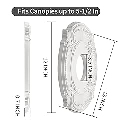 ELFCAB 2 Pcs Molded PU Ceiling Medallion for Light