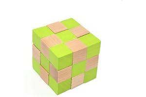 KINGOU Wood Snake Cube Puzzle Brain Teaser Toy Soma Cube Games for Adults/Kids