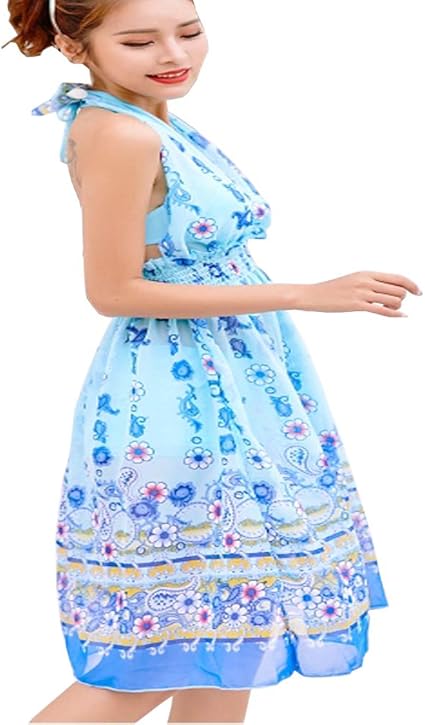 Amazon ペイズリー ホルターネック ワンピース 3点セット スイムウェア おしゃれ マタニティ 水着 妊婦 ふくよか Awesome オリジナルエコバッグセット 19 Awesome スカイブルー マタニティ水着 ベビー マタニティ 通販