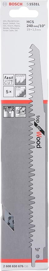 Bosch S 1531 L Top for Wood Recip Saw Blade 240 x 19 x 1.5 mm 5 mm Pitch view 2