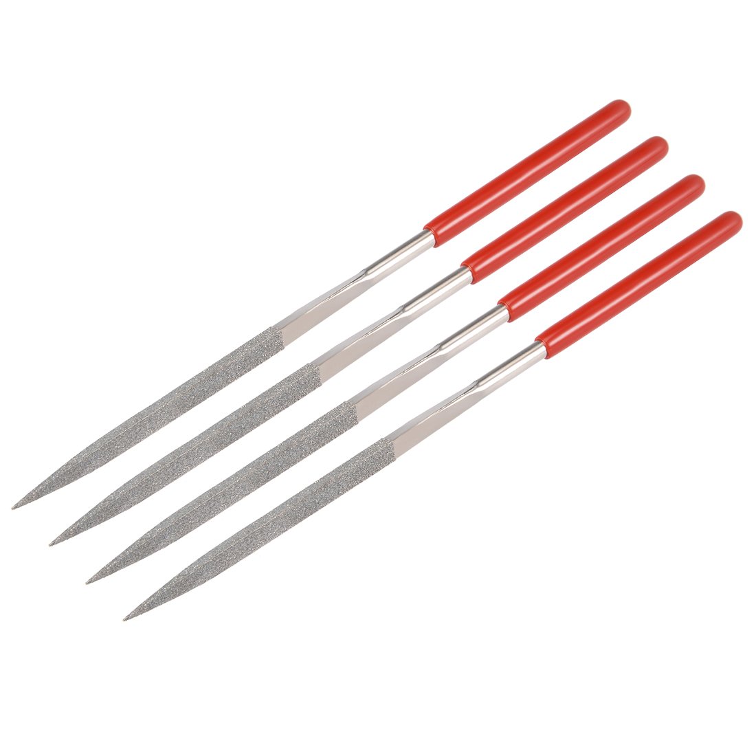 Sourcingmap 4Pcs 5mm x 180mm Triangular Diamond Needle File 150 Grit