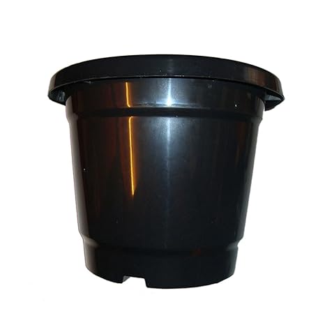 First Smart Deal 8 Inch Plastic Nursery Planter Pot Pack of 12 - Black