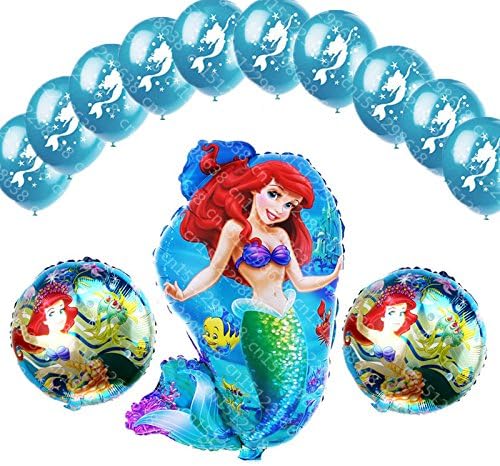 Disney Princess Party Balloons 13 Pieces (Ariel Little Mermaid)