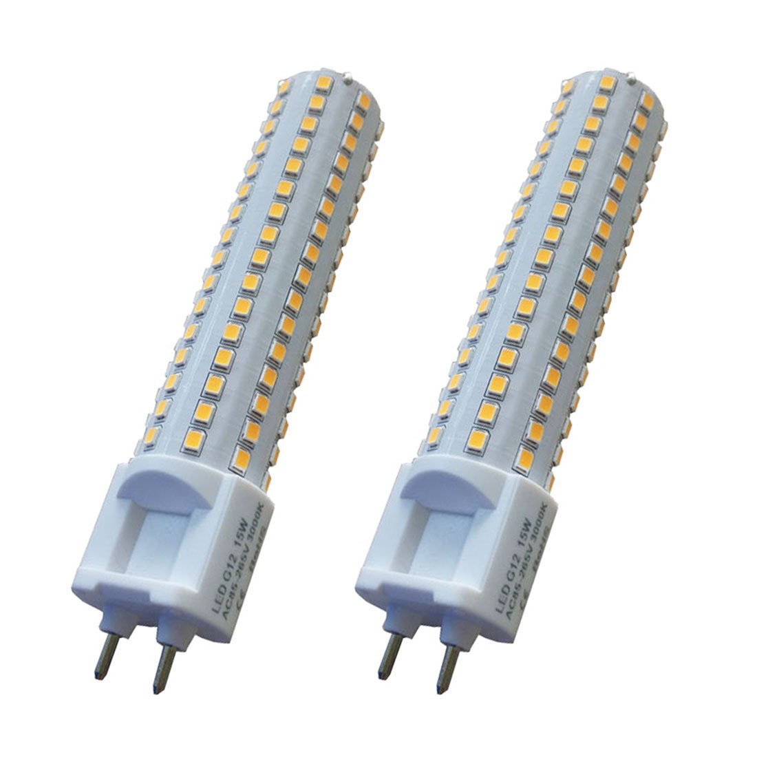 YAKAiYAL G12 LED Bulb 15W Cool White 6000K 2835 SMD 85-265V Corn Light 150W Halogen Replacement (2-Pack)