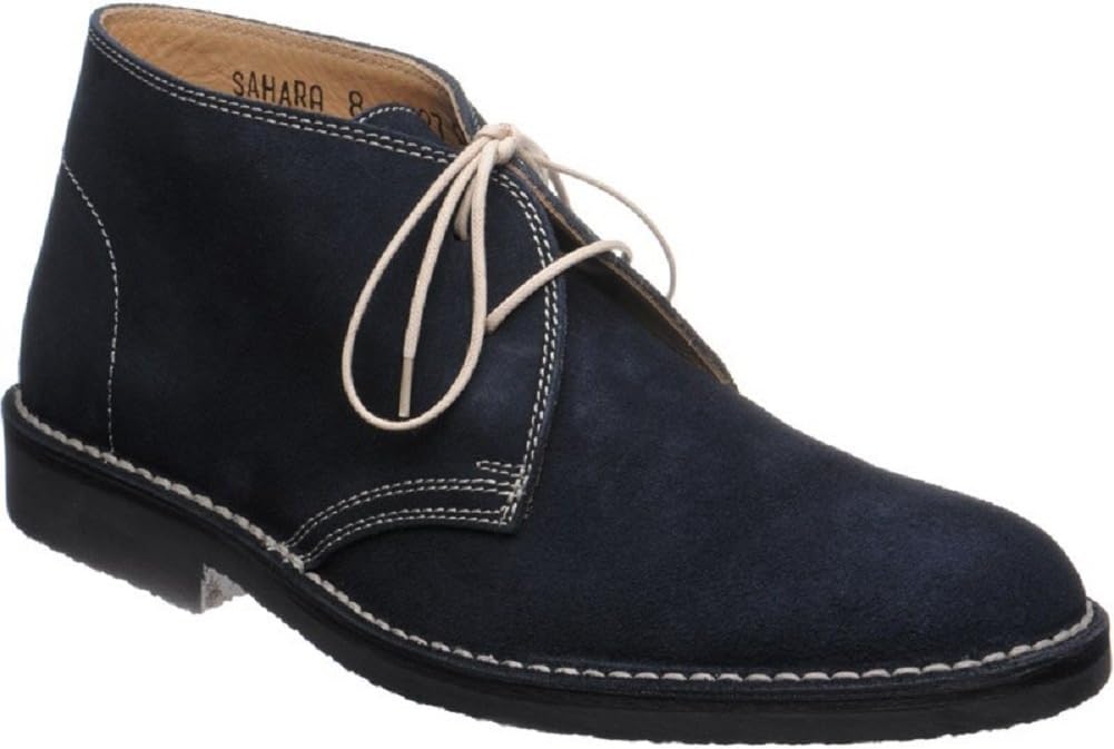 Loake Mens Sahara Classic Desert Boots with Rubber Sole in Black,Navy,Brown and Beige Suede