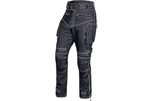 WICKED STOCK Mens Waterproof Armored Motorcycle Riding Dual Sport Pants Protective CE Level-1
