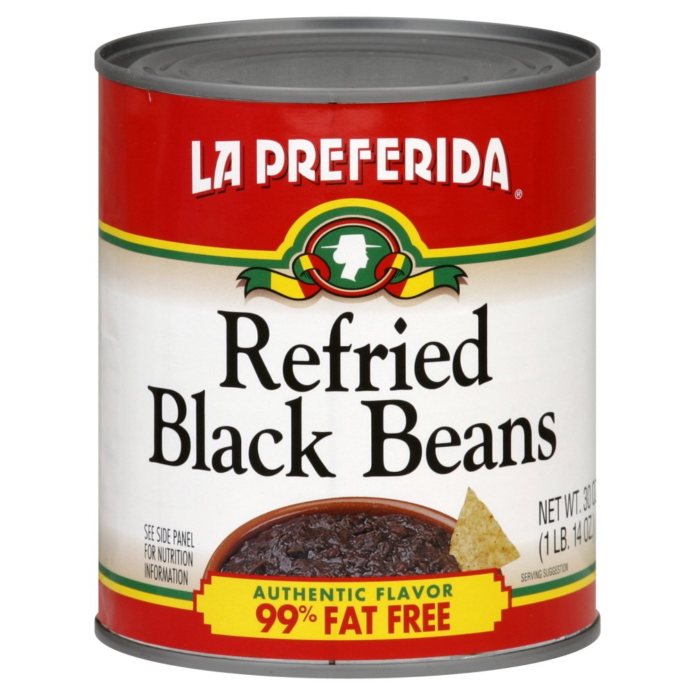 La Preferida Refried Black Beans, 30Ounce Can (Pack of 12