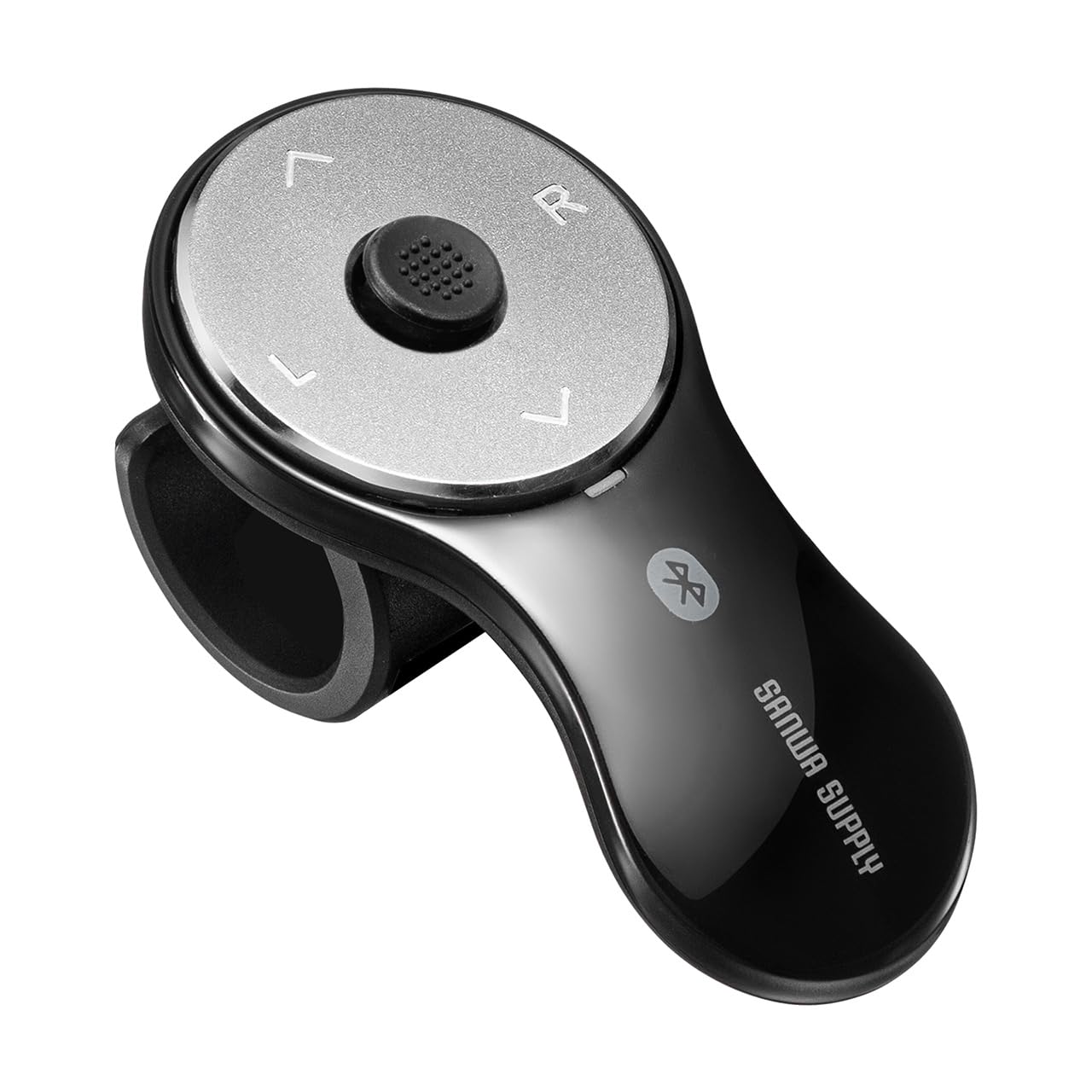 サンワダイレクト 【操作性UP版】 リングマウス Bluetooth 充電式 PowerPoint・Keynote操作対応 Windows/Mac 5ボタン フィンガーマウス ブラック 400-MABT156BK2商品画像