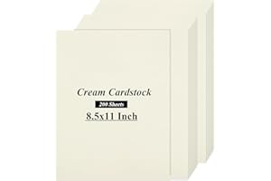 QTLCOHD 200 Sheets Cream Cardstock 8.5 x 11 Off White Cardstock 110lb Ivory Cardstock Paper Printer Paper for Certificates, D