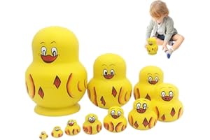 Duck Nesting Dolls for Kids - Russian Nesting Dolls Duck - Basswood Stacking for Valentine's Day Gift Decor