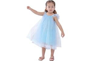 AGQT Baby Girls Tulle Tutu Dress Sleeveless Sequin Layered Dresses Size 6M-4T