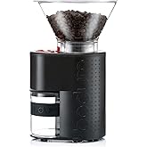 Bodum Bistro Electric Conical Burr Coffee Grinder, Preset Timer, 12 Grind Settings, Black