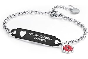 Divoti Pre-Engraved Medical Alert ID Bracelet – Simple Rolo Chain Stainless Steel Silver, Water Proof with First Aid Symbol – Personalized for Women Health Jewelry