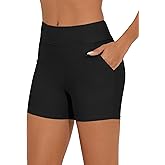 Bonneuitbebe Women's Swim Shorts High Waisted Bathing Suit Bottoms Swimwear Boyshort Swimming Swimsuit Board Shorts
