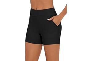 Bonneuitbebe Women's Swim Shorts High Waisted Bathing Suit Bottoms Swimwear Boyshort Swimming Swimsuit Board Shorts