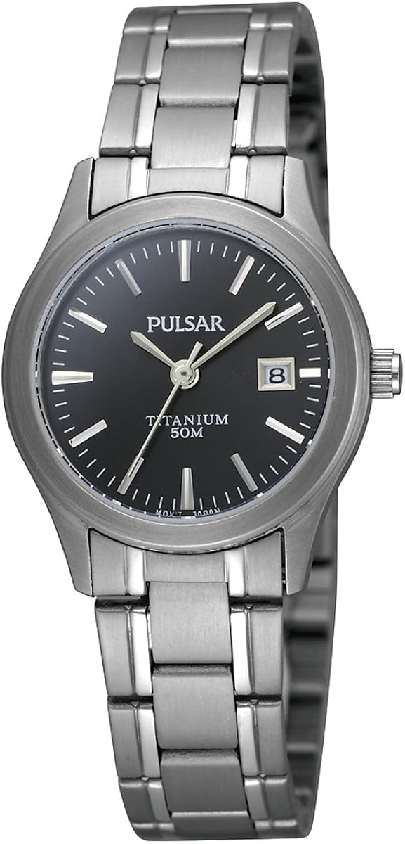 Pulsar by Seiko Ladies Titanium Black Dial Titanium Bracelet Dress