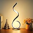 LENIVER Spiral LED Table Lamp, 10W 3 Colors Dimmable Modern Bedside Lamp, Unique Nightstand Lamps Desk Lamp Reading Light for Living Room, Bedroom, Office, Kids Room - Black