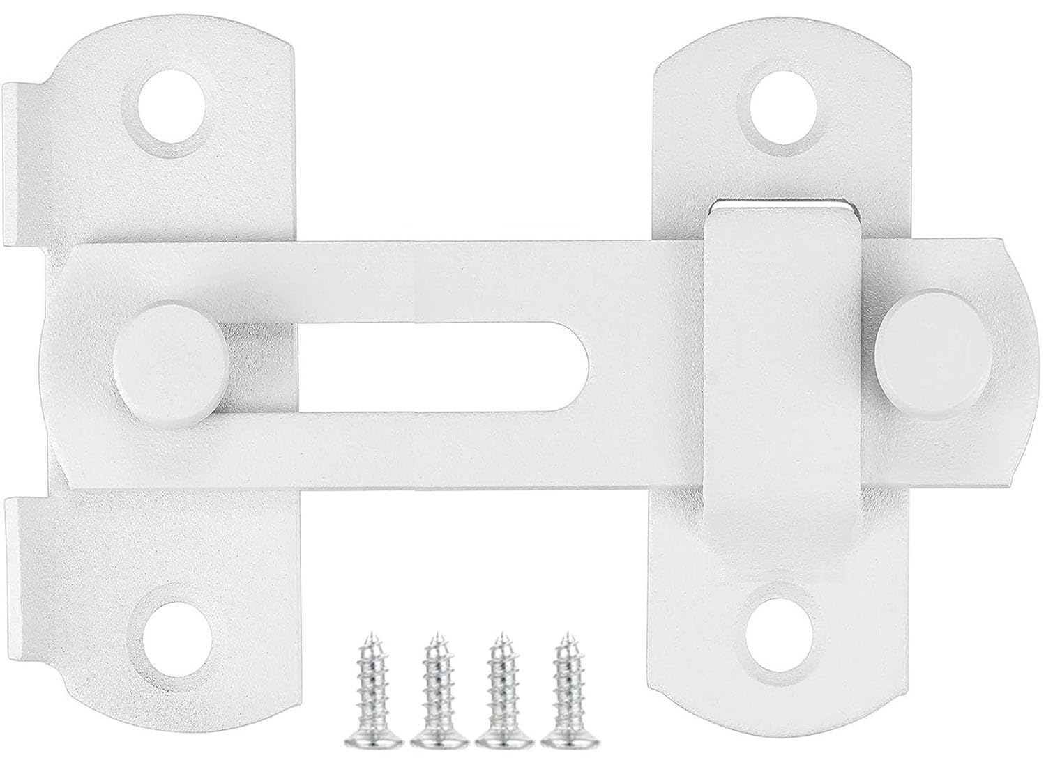 Litensh 180° Flip Sliding Stainless Steel Door Bolt Latch Lock for Gate Barn Window Wine Cabinet Bathroom Garage Garden White — image 1