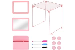 Fippy Pink locker accessories kit, locker decorations for girls, cute locker set includes locker shelf, magnetic locker mirror and whiteboard, pen holder, markers and magnets