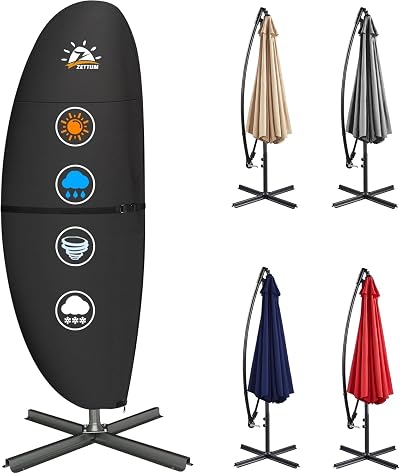 Zettum Cantilever Parasol Cover 3m-4m 600D PU UV Waterproof Large Cover