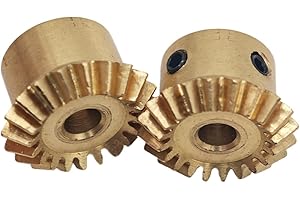 2pcs 1:1 Brass Bevel Gear 0.5 Module 30 Teeth Straight Bevel Gear 90 Degree 0.5M 30T Conical Pinion for Mechanical Steering (