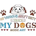 FINGERINSPIRE Dog & Phrase Drawing Painting Templates 11.6x8.3 inch Plastic Decoration Rectangle Reusable Stencils for Painting on Wood, Floor, Wall and Fabric