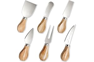 WVD 6 Pieces Cheese Knife Set, Premium Stainless Steel Butter Knife for Charcuterie and Cheese Spread, Perfect Cheese Knives 