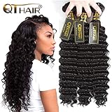 QTHAIR 10a Grade Brazilian Virgin Hair Deep Wave Hair Extensions(18