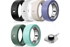 POLYJOY 6 Pack Ring Protector Compatible with Oura Ring Gen 4/Oura Ring Gen 3, Silicone Oura Ring Cover Working Out Accessories Men Women, Direct Charging with Cover-M for 8 9 10 11