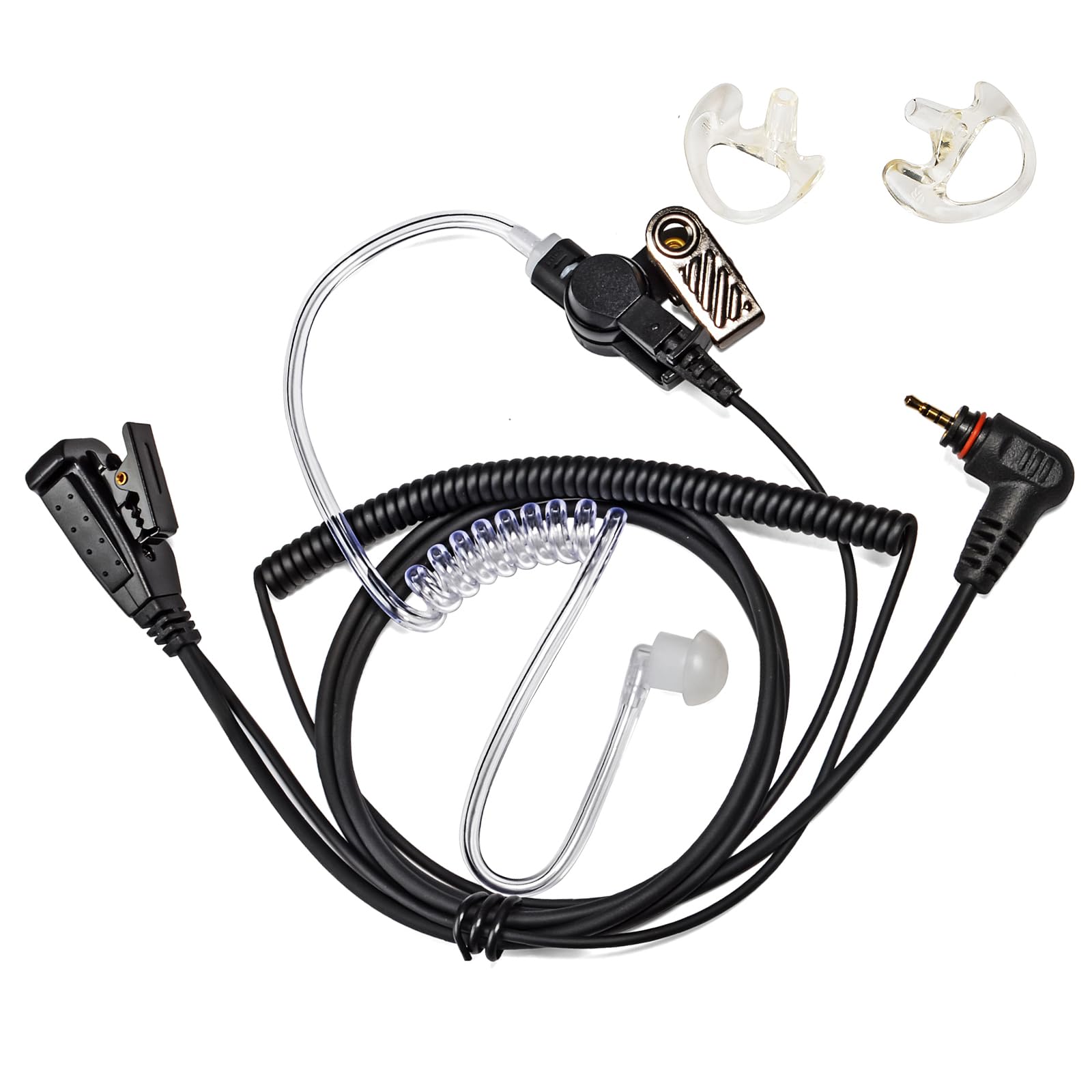 UAYESOK Covert Security Radio Earpiece with PTT Mic for Motorola SL1600 SL2600 SL4000 SL7550 SL300 SL400e SL1K SL2M 1 Pin Walkie Talkie Headset with Air Acoustic Tube & Soft Medium Earmold Earbud